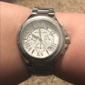 Silver Michael Kors Chronograph watch
